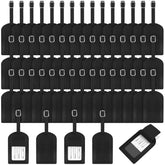 50 Pieces Bulk Luggage Tag Travel Bag Tags Leather Suitcase Tags Travel Bag Labels with Full Privacy Cover and Name ID Card for Luggage Suitcase Baggage Handbag School Bag (Black)